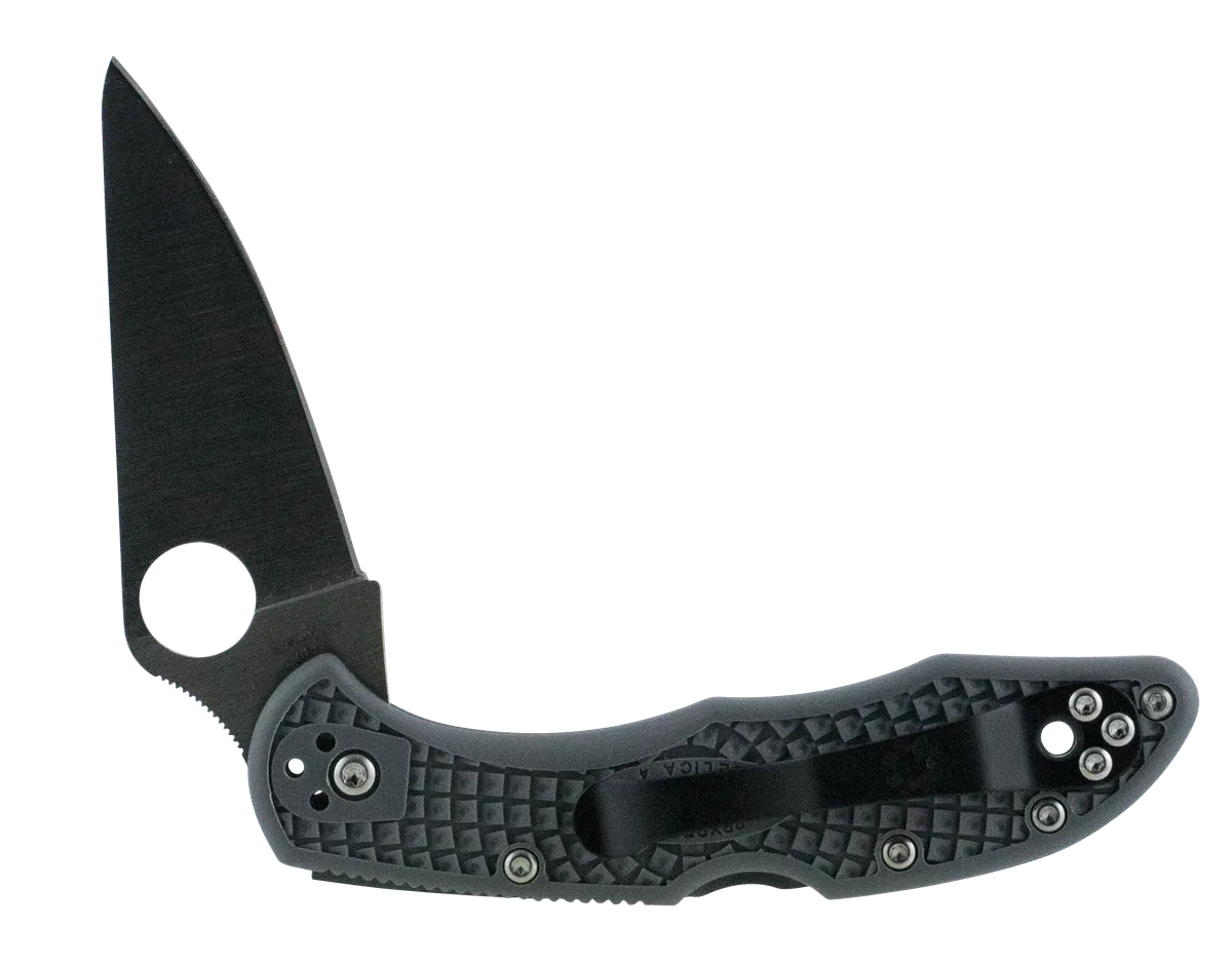 Delica 4 Lightweight 2.88" Drop Point Plain Blade Folding Knife - Black