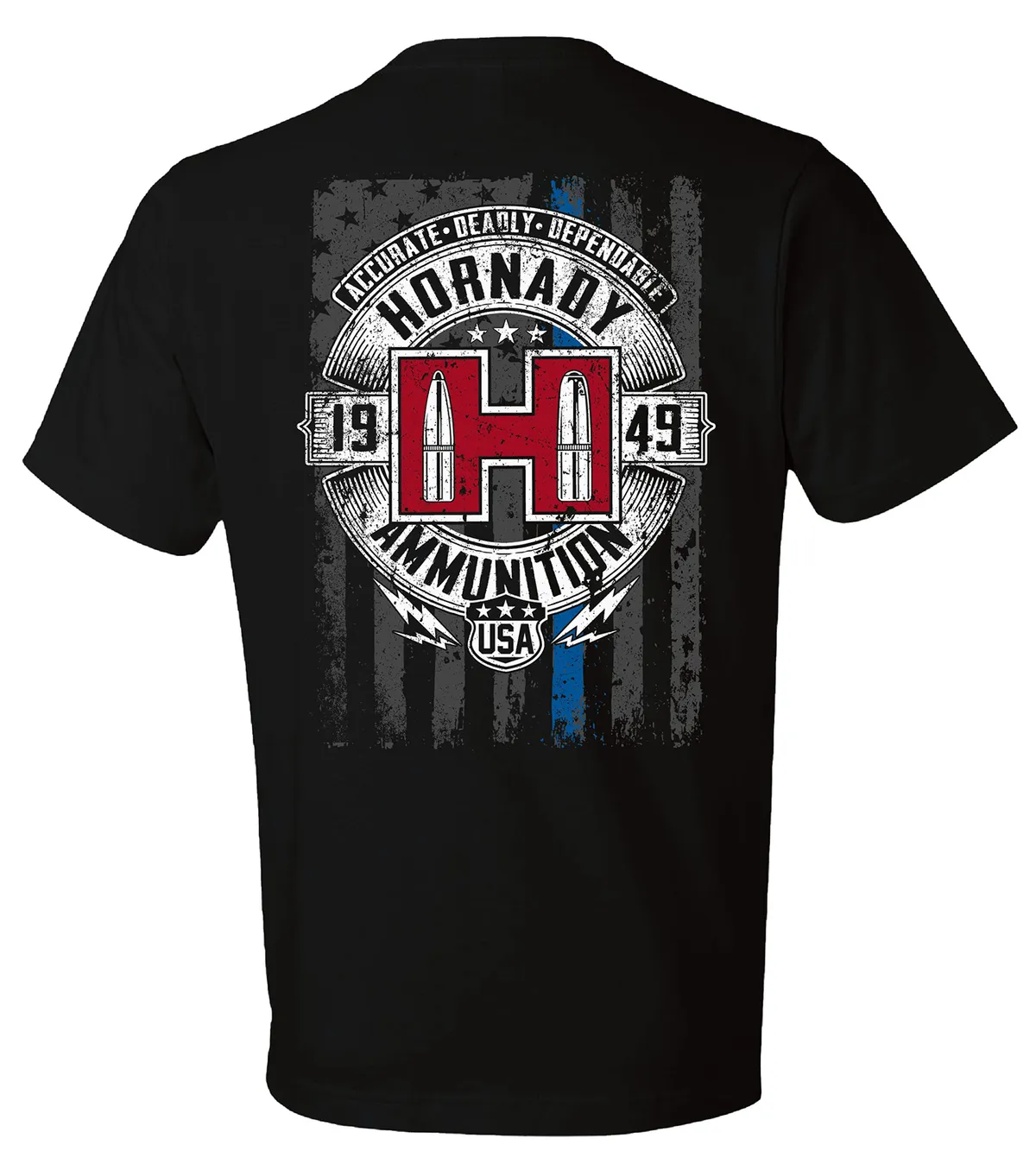 POW Blue Line Cotton Short-Sleeved Semi-Fitted T-Shirt