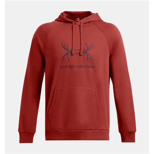 Orange - Men's UA Rival Fleece Antler Hoodie