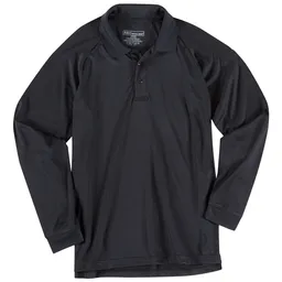 Black - Men's Performance Long Sleeve Polo