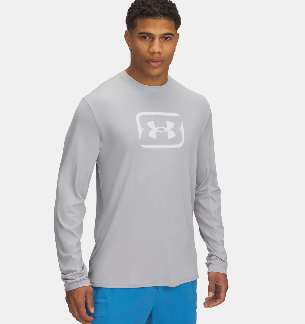 Gray - UA M Fish Pro Tackle Box Long Sleeve T-Shirt