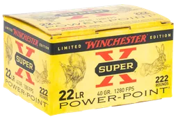 Main - Super X Hollow Point 40 gr 22 Long Rifle Rimfire Ammo - 222 Round Box