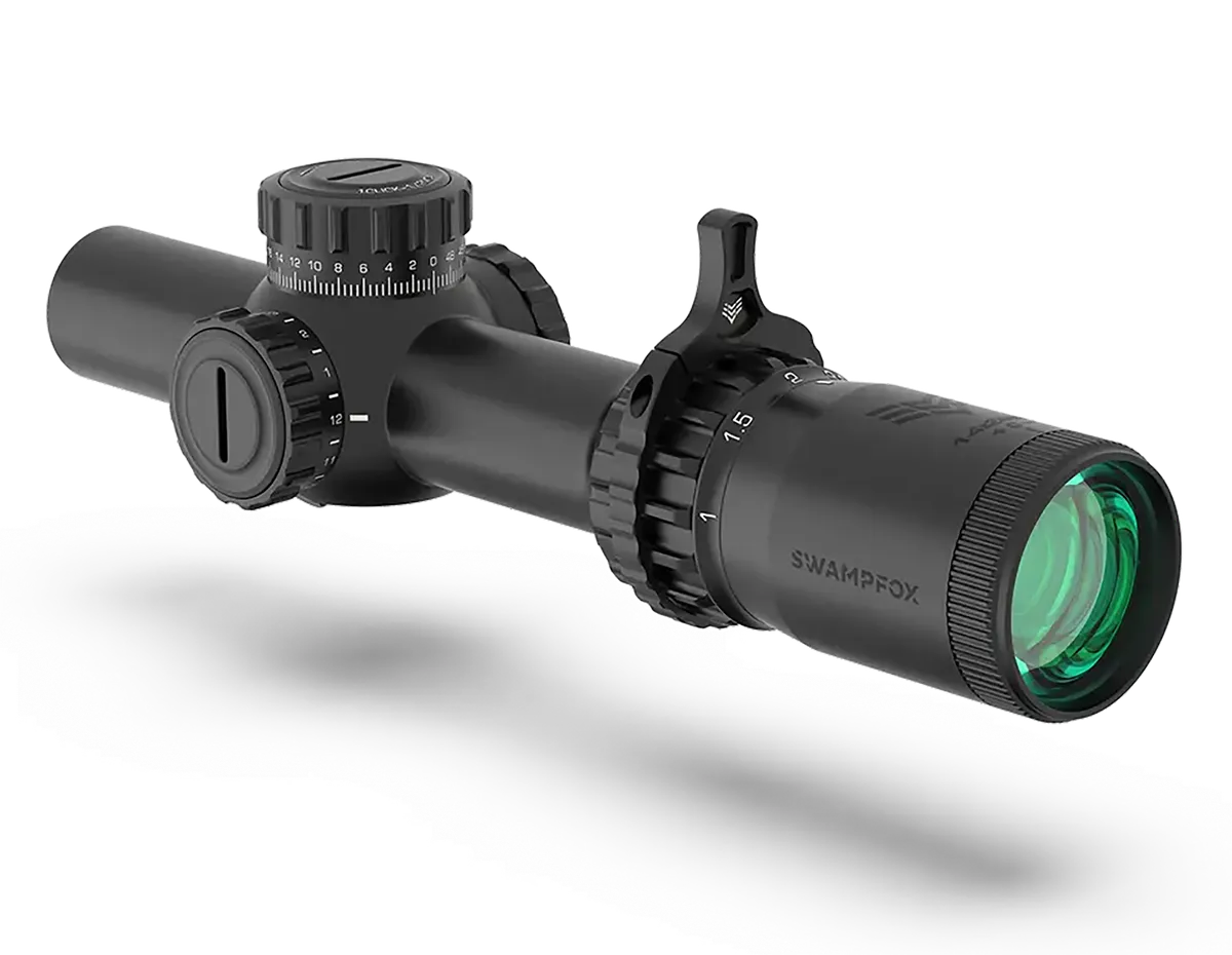 Tomahawk II Riflescope - 1-4x 24mm Bright Fiber Optic Red Reticle