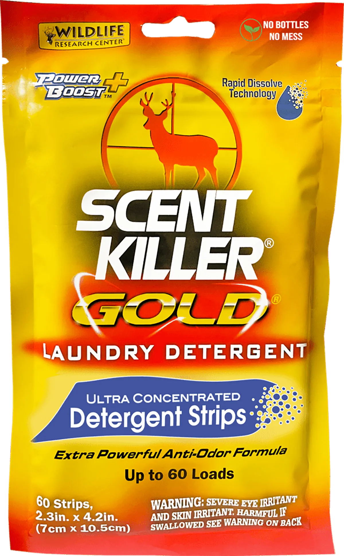 Scent Killer Gold Laundry Detergent Strips Odorless - 60 Pack