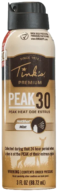 Peak30 Hot Shot Deer Doe In Estrus Scent 3 oz Mist