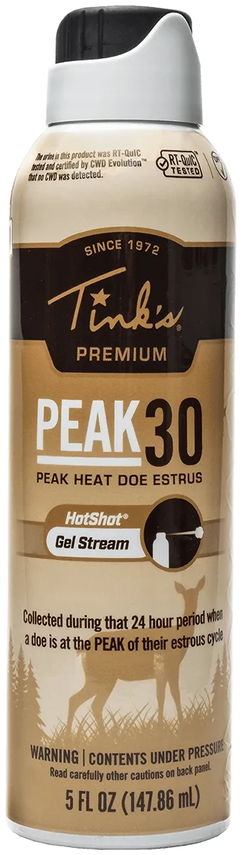 Peak30 Hot Shot Deer Doe In Estrus Scent Gel 5 oz Gel Stream