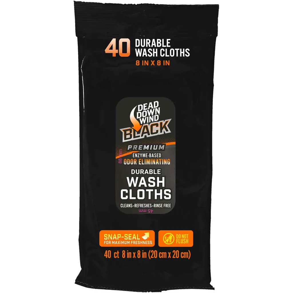Dead Down Wind BLACK Premium Field Wash Cloths - 40 Pack