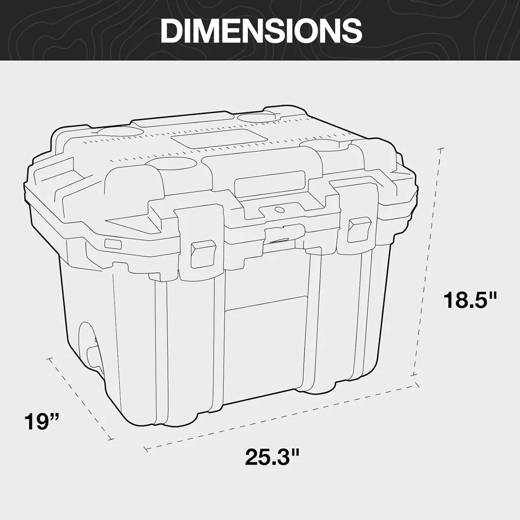 IM 30Qt Elite Cooler - White/Gray - Dimensions