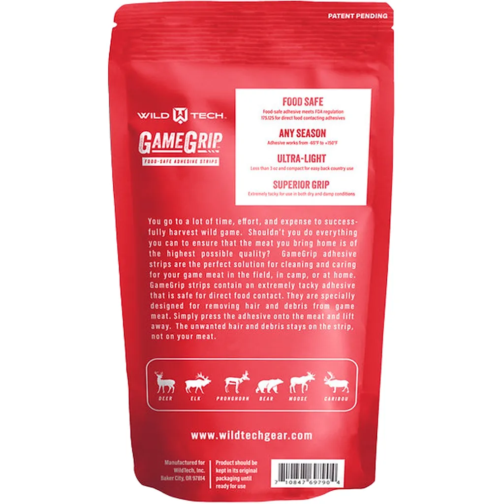 WildTech GameGrip Adhesive Strips Food Safe - 10 Pack - Back